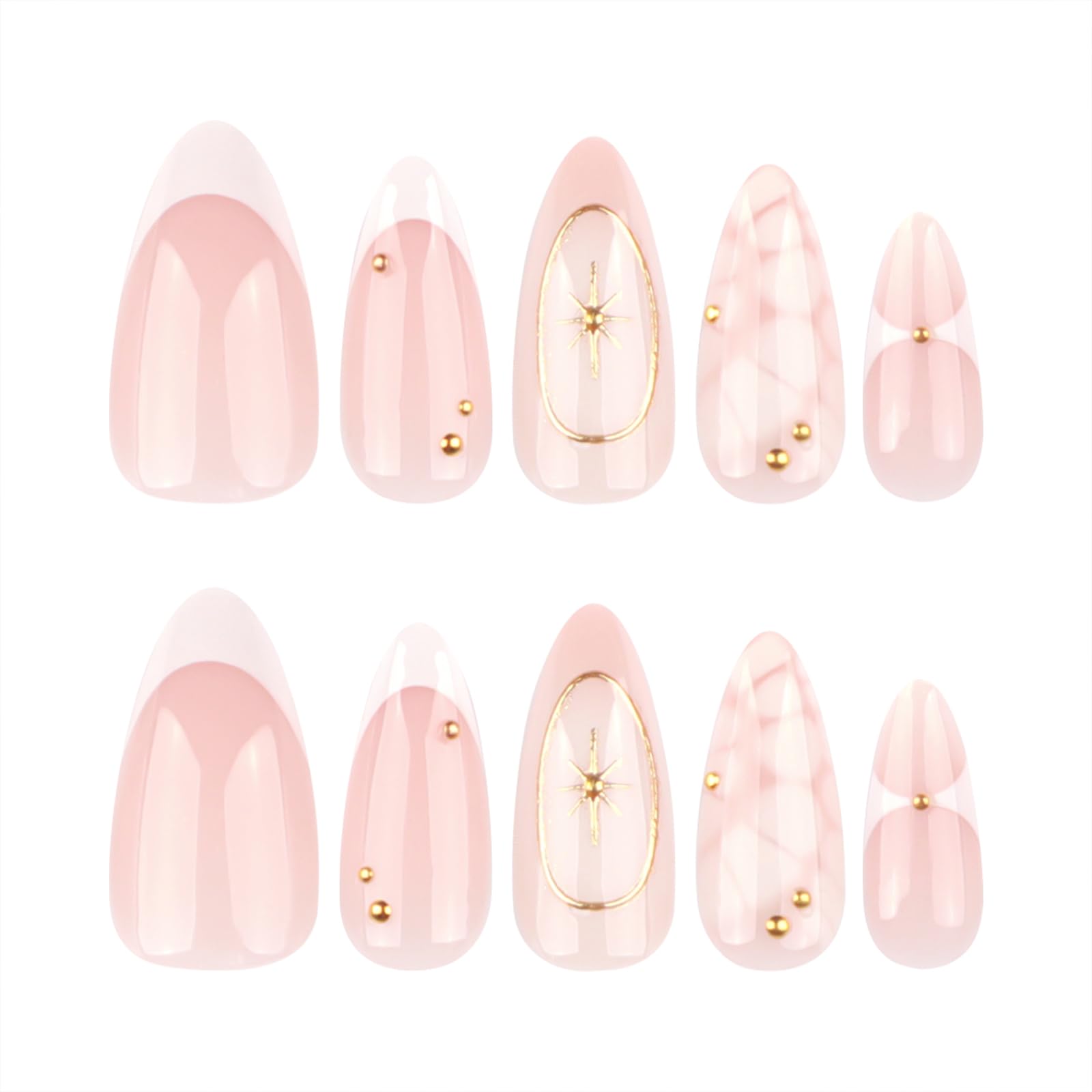 Uñas Mivota con líneas doradas tridimensionales para un estilo sofisticado en ocasiones.