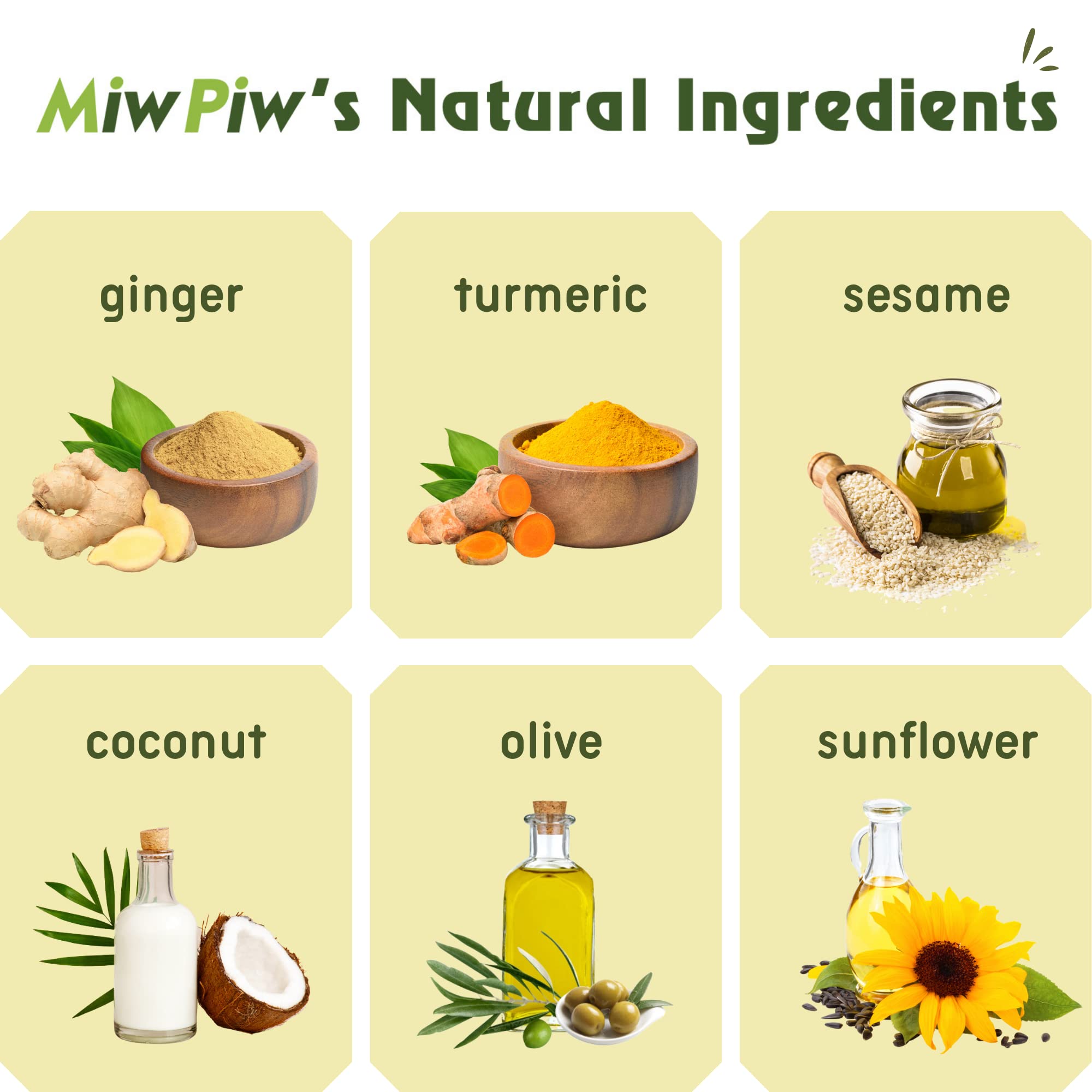 Jabón Miw Piw con ingredientes naturales de jengibre y aceites para detox suave.