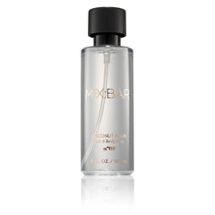 MIX:BAR Coconut Palm Hair & Body Mist bottle front shows tropical notes for everyday allure.