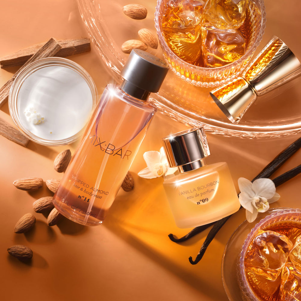MIX:BAR Vanilla Bourbon mist spritz for a comforting scent trail on skin.