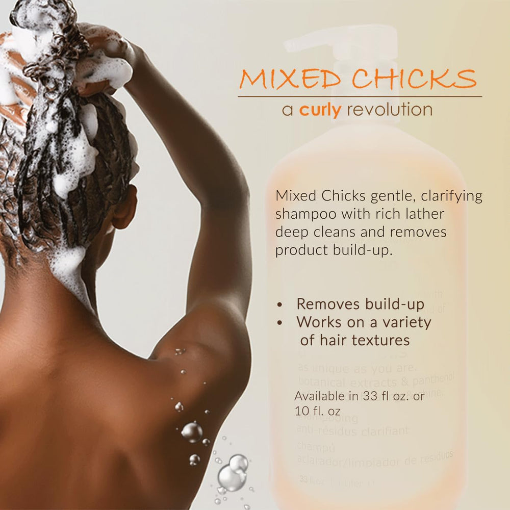 Mixed Chicks Champú Clarificante Suave, ingredientes botánicos para cabello más saludable.