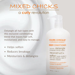 Mixed Chicks Detangling Deep Conditioner hands applying to detangle hair.