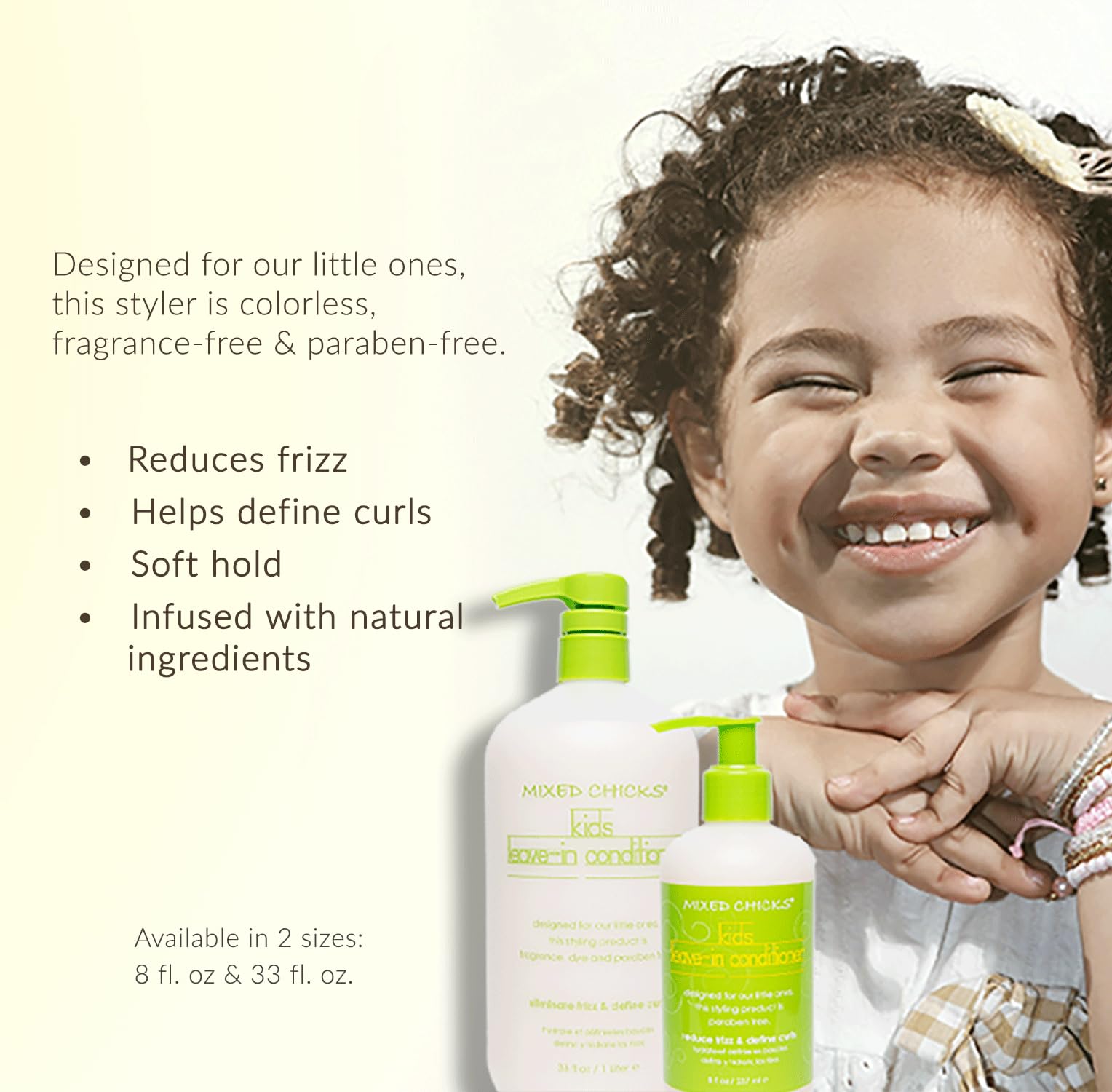 Mixed Chicks Kids Acondicionador Sin Enjuague sobre rizos definidos para uso diario.