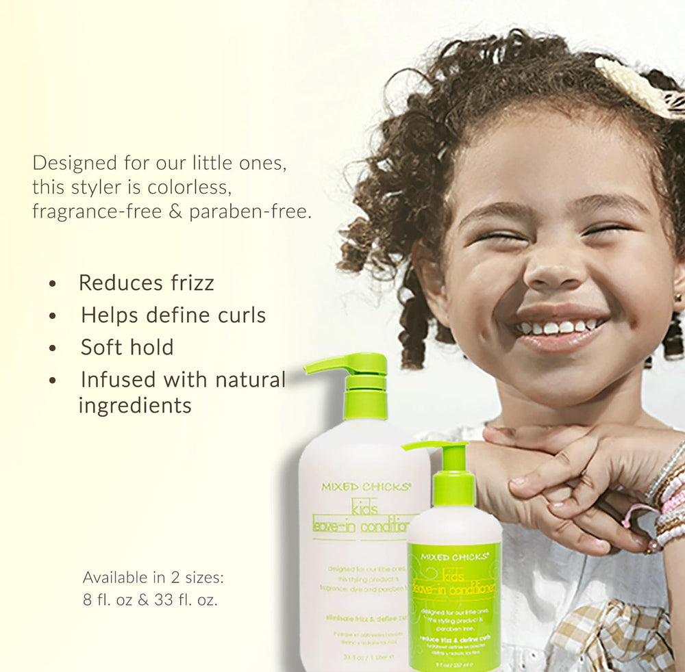 Mixed Chicks Kids Acondicionador Sin Enjuague sobre rizos definidos para uso diario.