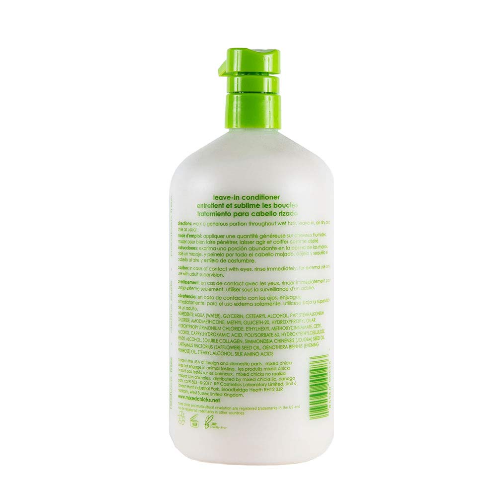 Application on hair demonstrates smooth curls with Mixed Chicks Kids Leave-In Conditioner