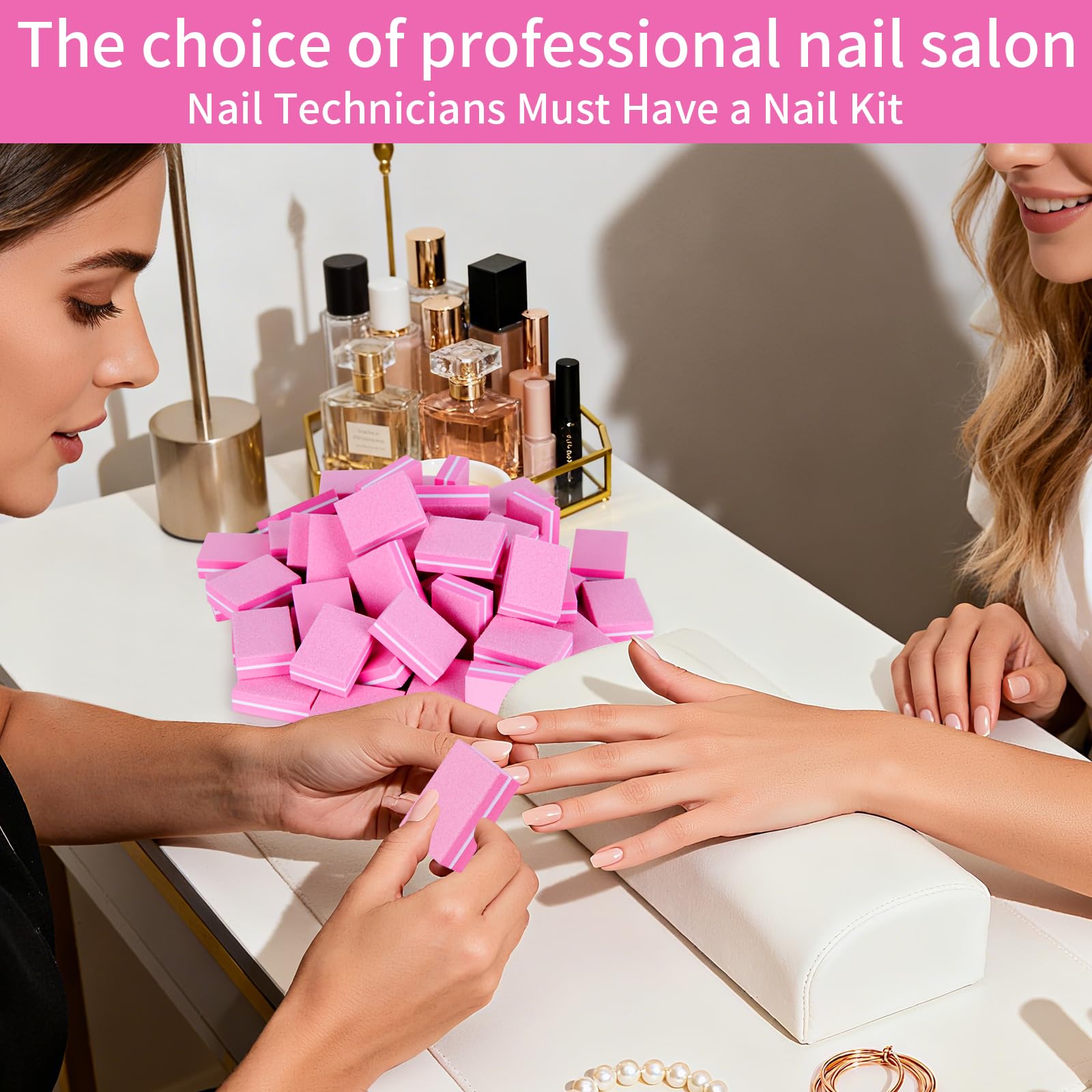 MixPeak pink buffer blocks add a professional touch to prep.