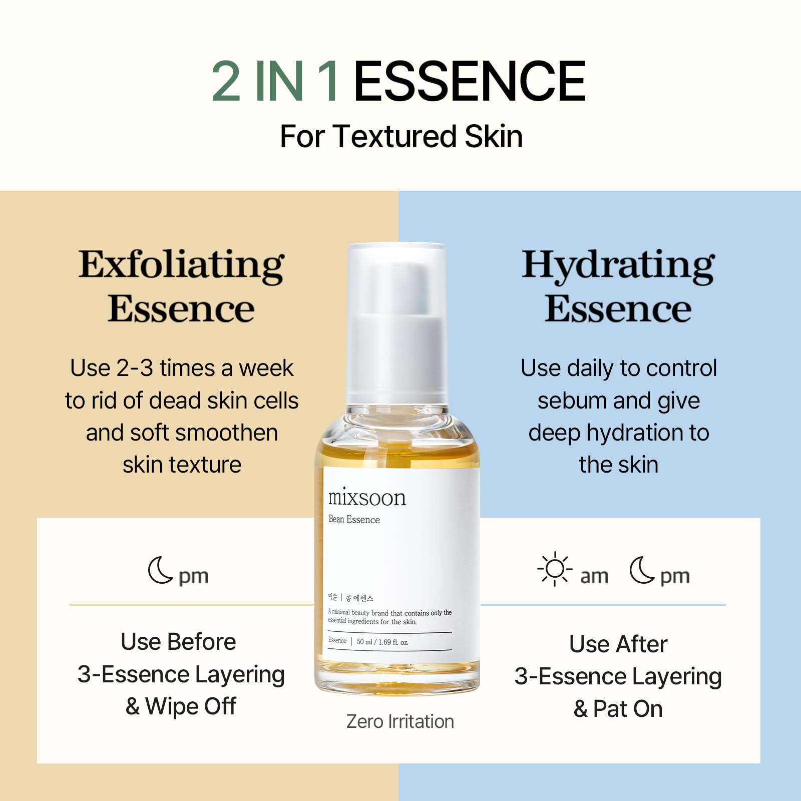 mixsoon aplicación exfoliante movimientos circulares renovación suave