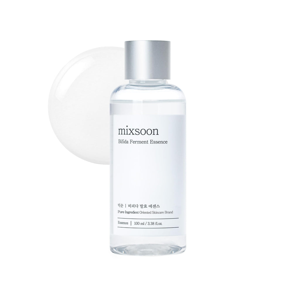 Mixsoon Bifida Ferment Essence, botella-vertido, hidrata y apoya la barrera cutánea.