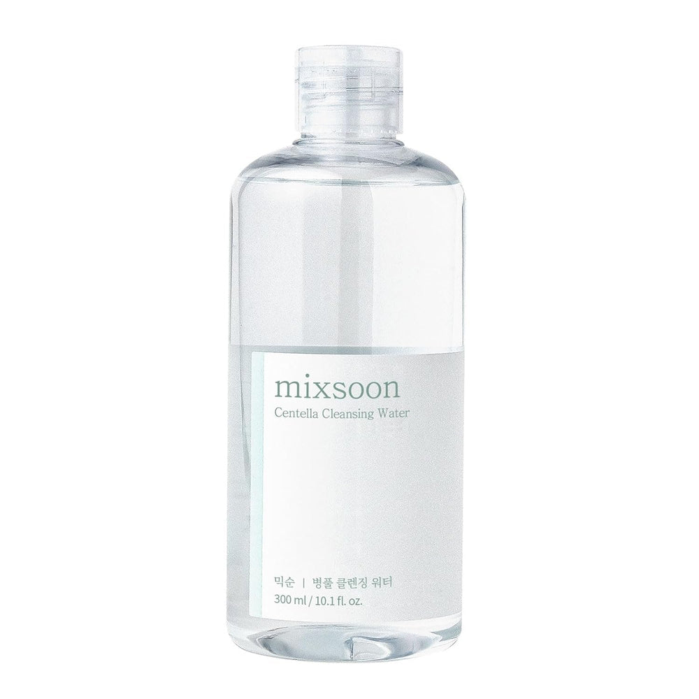 Mixsoon Centella Agua Limpiadora: botella visible para una limpieza suave sin irritación.