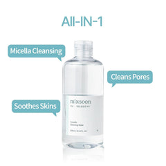 Mixsoon Centella Agua Limpiadora: frasco de 300 ml para uso diario sin irritación.