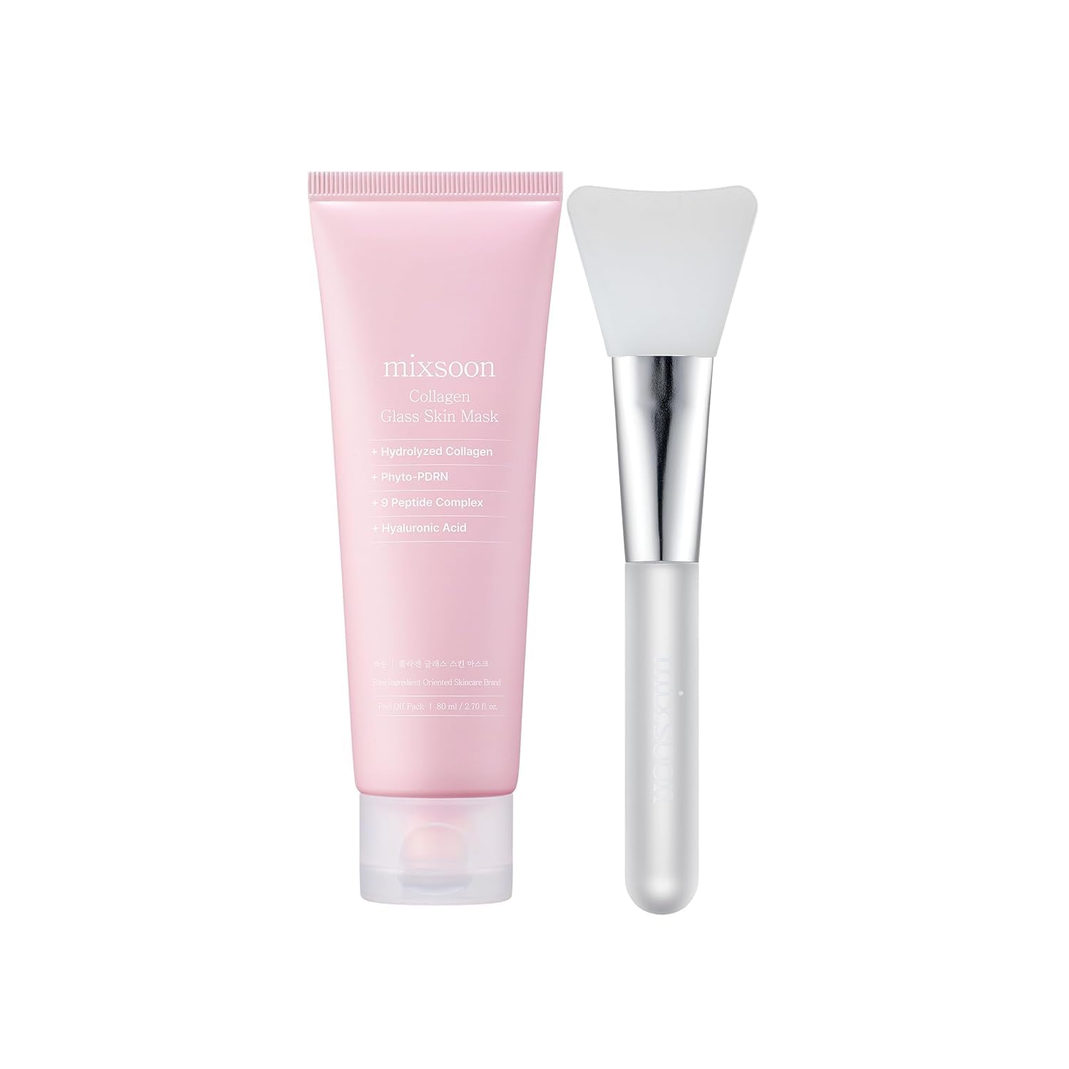 Mixsoon Collagen Glass Skin Mask, empaque elegante para hidratación suave.