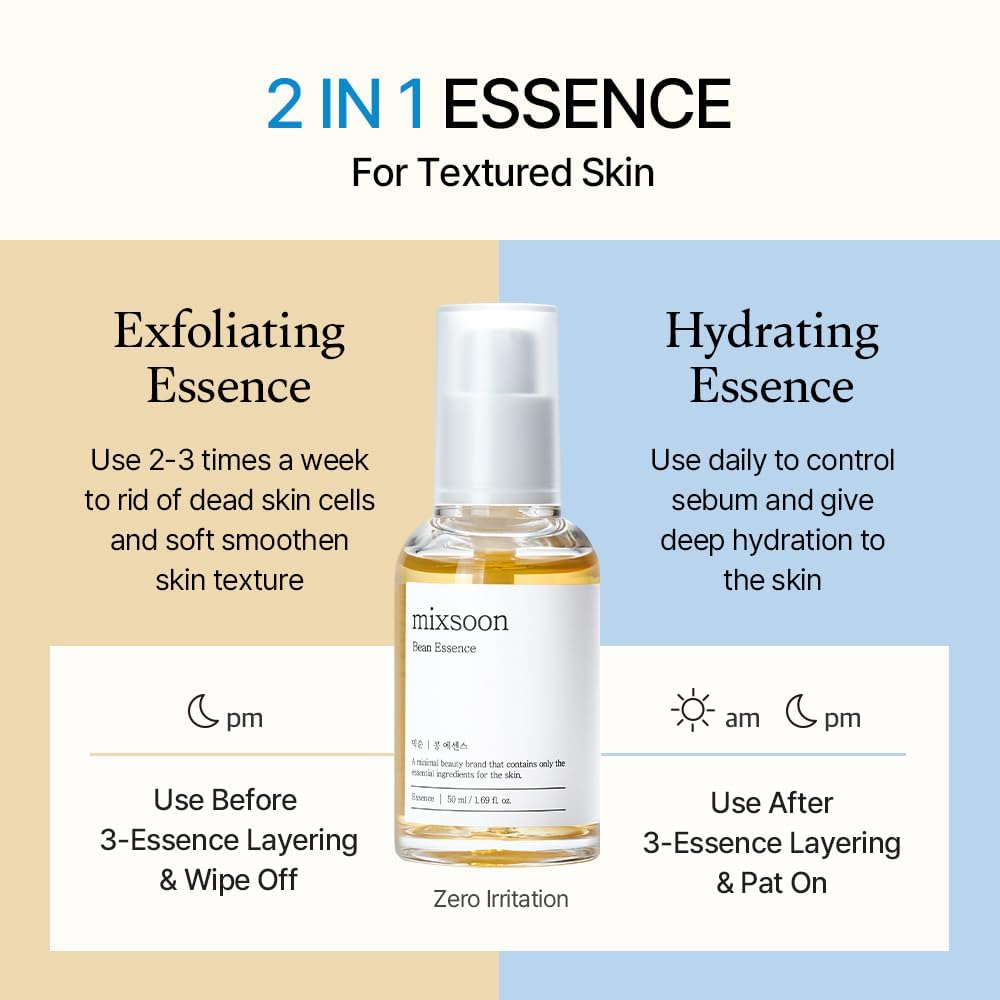 mixsoon fermented bean extract ingredients shown for nourishing skin.