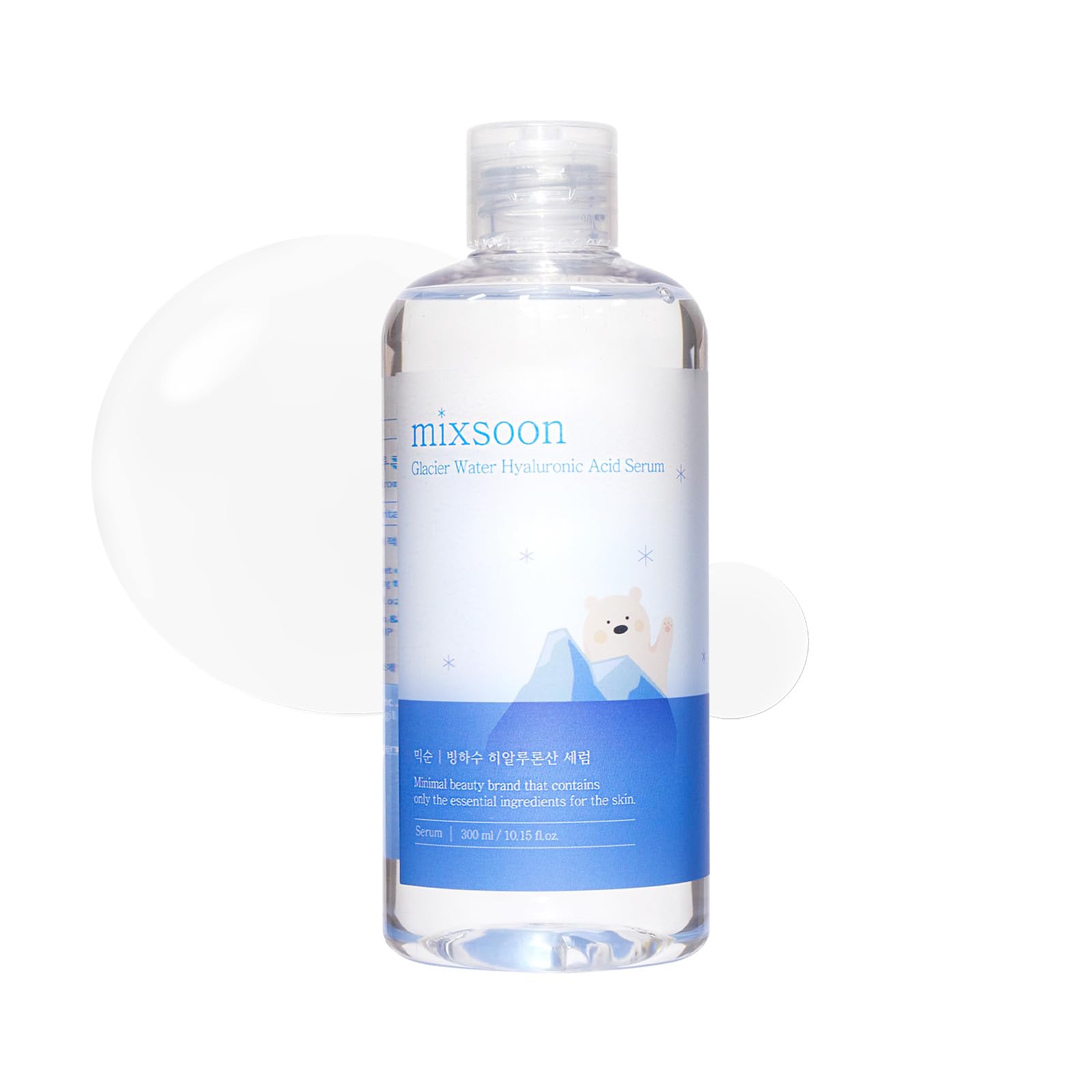Mixsoon Glacier Water Serum bottle close-up with premium packaging for daily hydration
