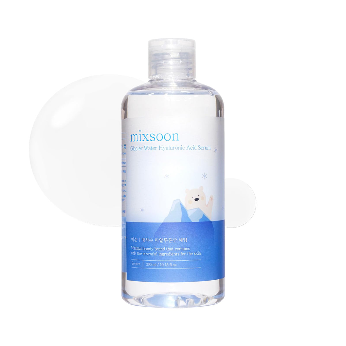 Mixsoon Glacier Water Serum bottle close-up with premium packaging for daily hydration
