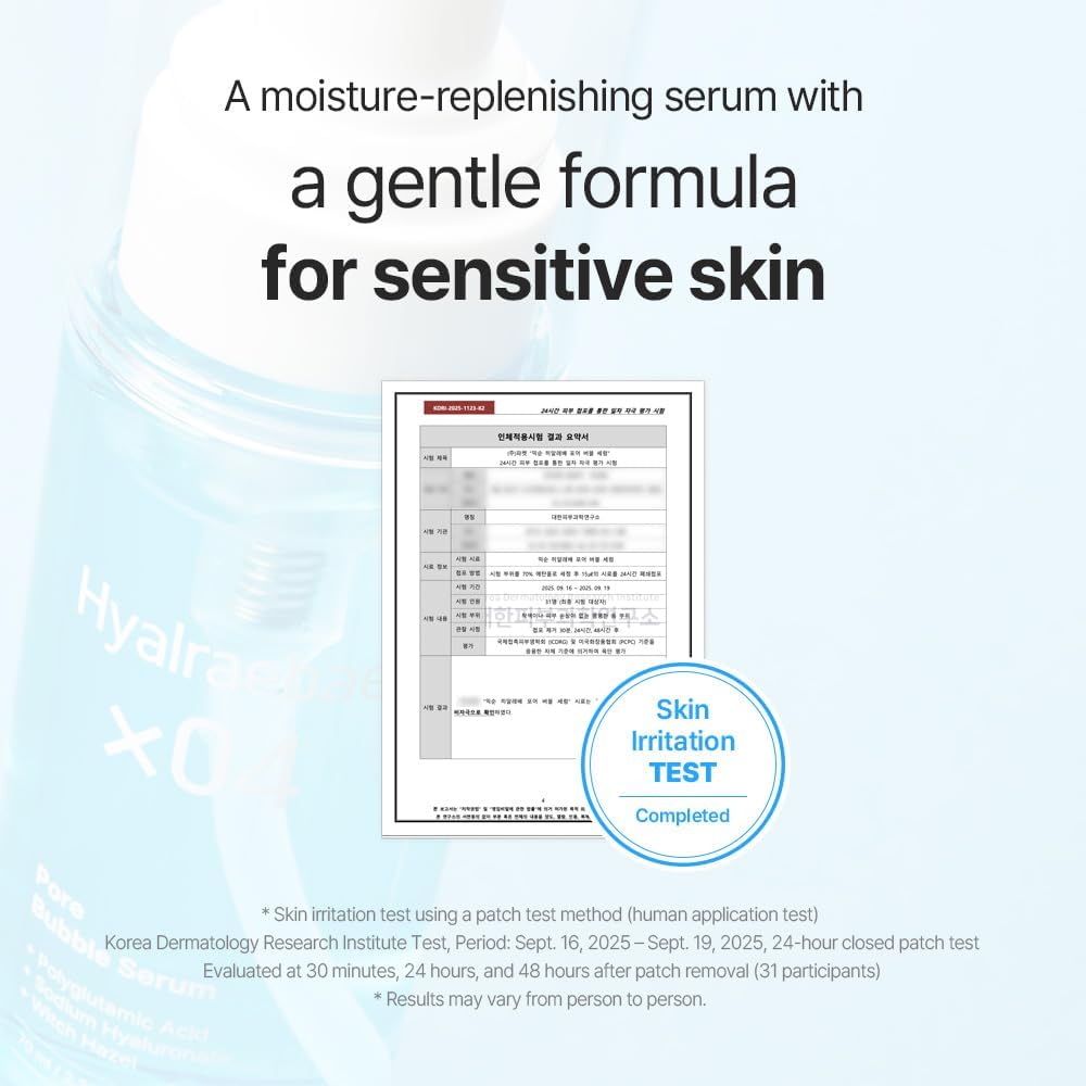 Mixsoon Hyalraebae Pore Bubble Serum, empaque de 70 ml para uso diario.
