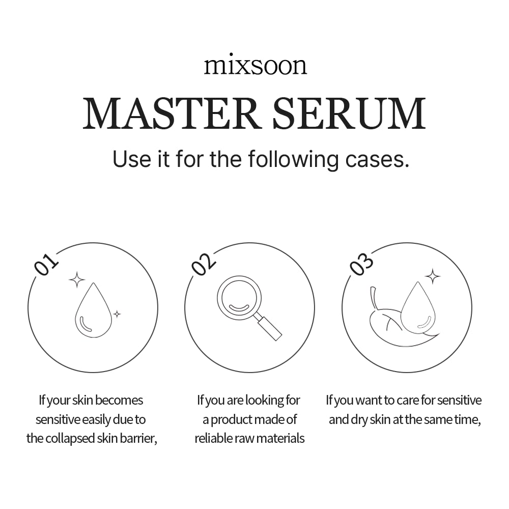 Consejos de cuidado con Mixsoon Master Serum para piel fresca.