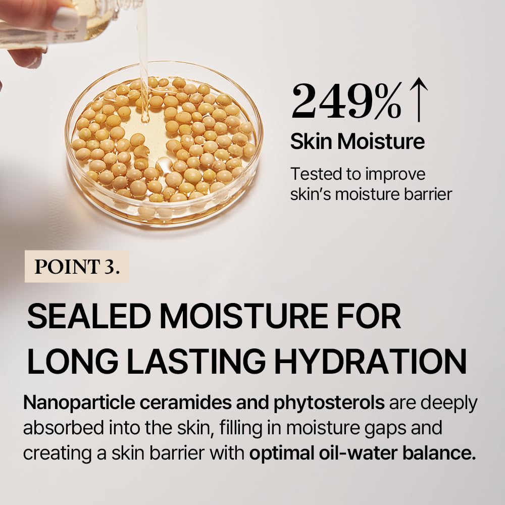 Mixsoon Serum Leche de Soja, ceramidas nano para barrera y humectación profunda.