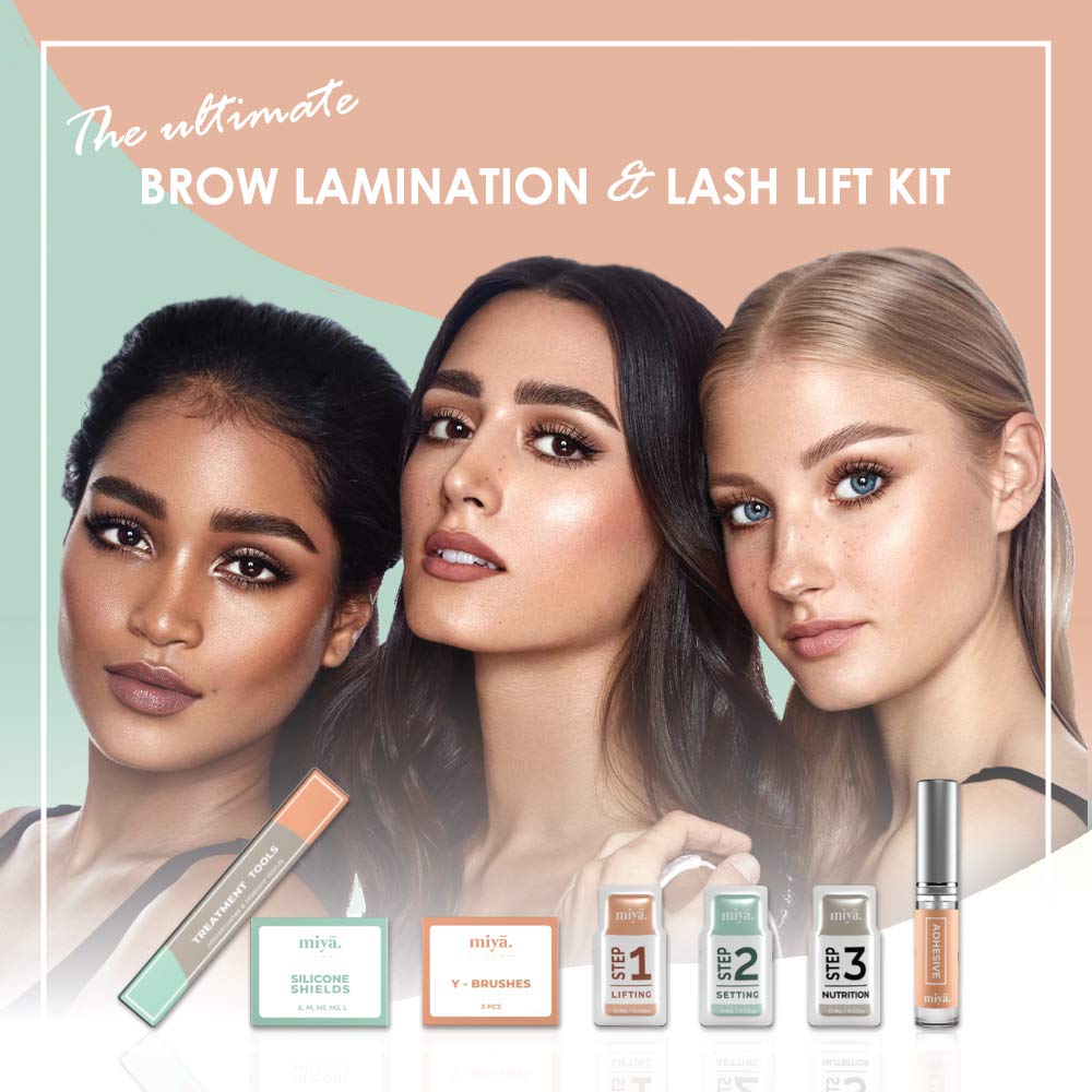 MIYA LASH brow lamination demonstrates fuller, lifted brows.