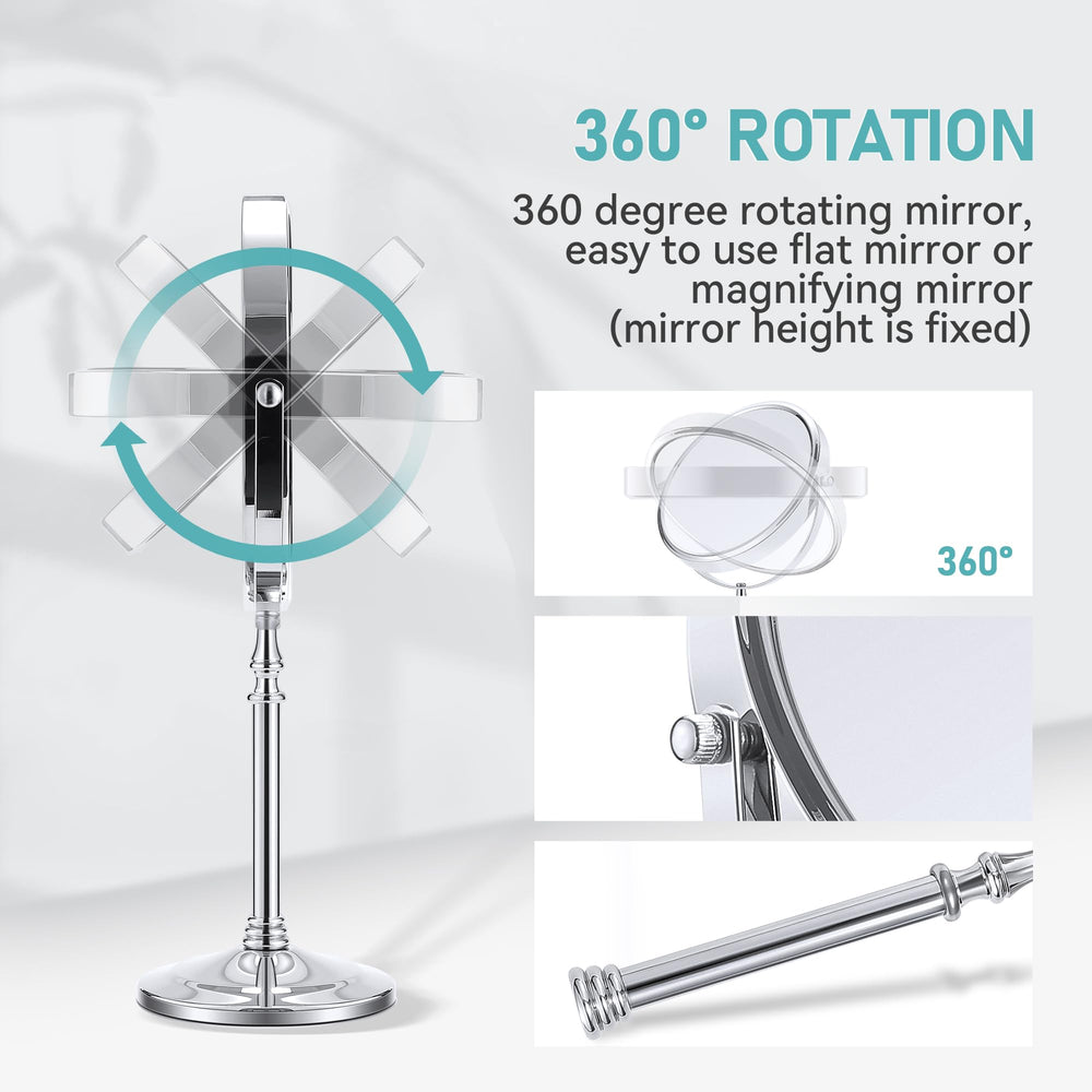MIYADIVA 360-degree rotation mirror offers flexible angle viewing.