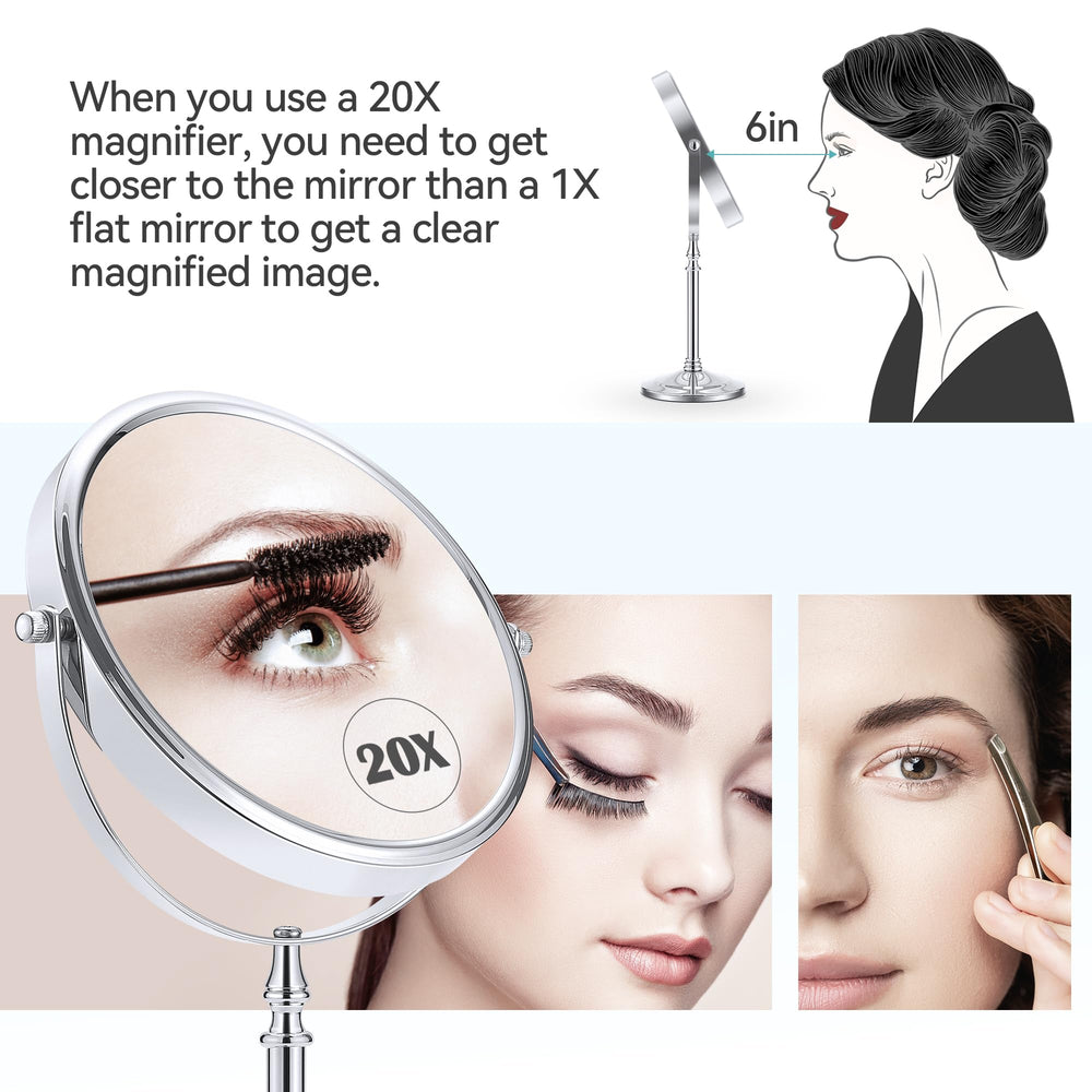 MIYADIVA 8-inch tabletop vanity mirror fits compact spaces.