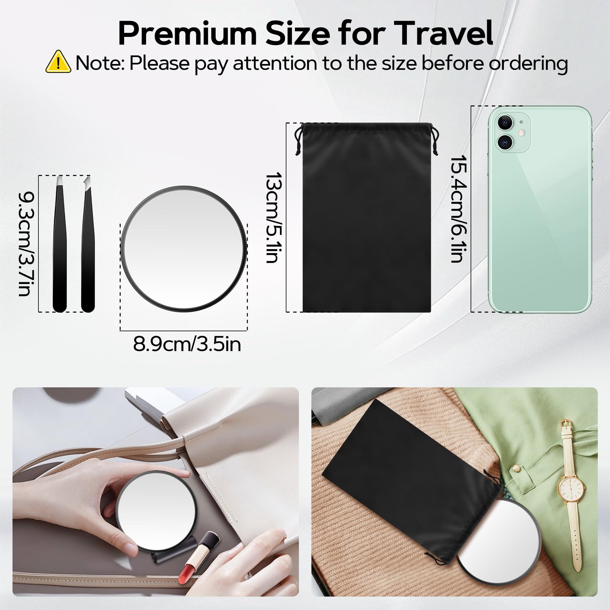 MIYADIVA 3.5-inch round compact mirror for on-the-go touch-ups.
