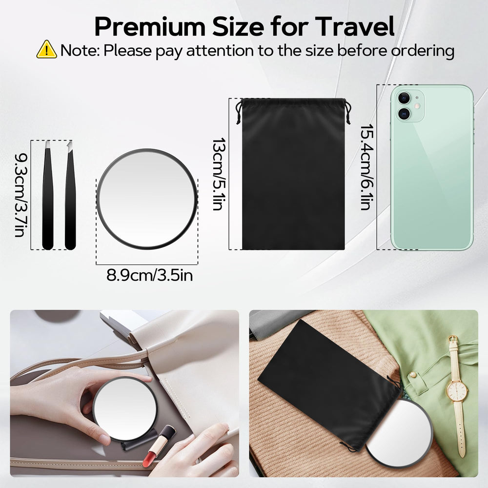 MIYADIVA 3.5-inch round compact mirror for on-the-go touch-ups.