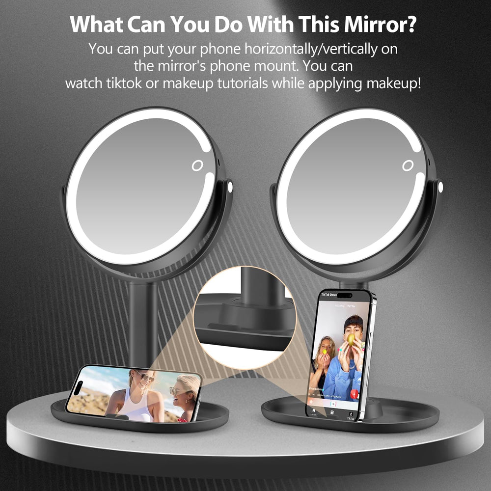MIYADIVA compact black vanity mirror fits any space