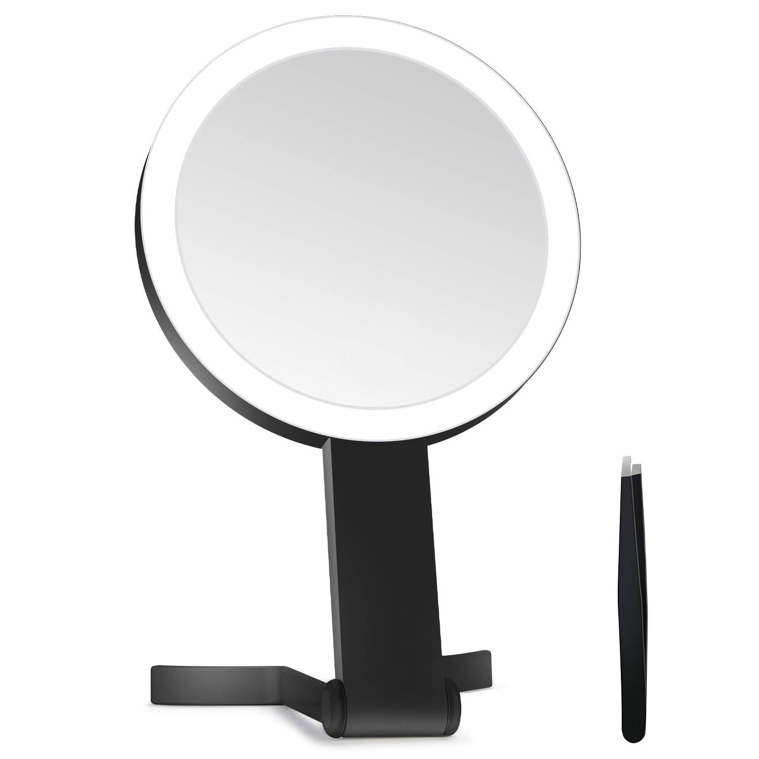 MIYADIVA lighted makeup mirror 30x magnifying front view for precise eyeliner and lash work