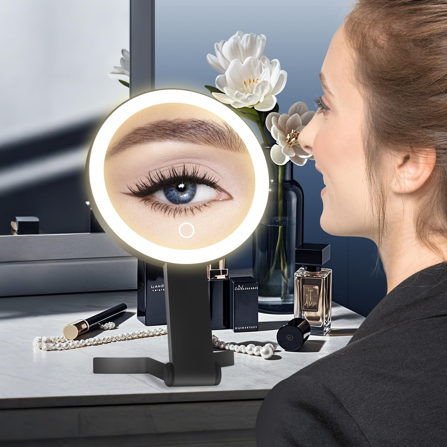 MIYADIVA compact travel-ready mirror for on-the-go touch-ups
