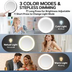 MIYADIVA lighted makeup mirror hanging installation showcases wall-mount convenience