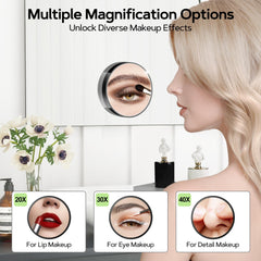 MIYADIVA magnifying mirror 20x detail for skin and lashes checks.