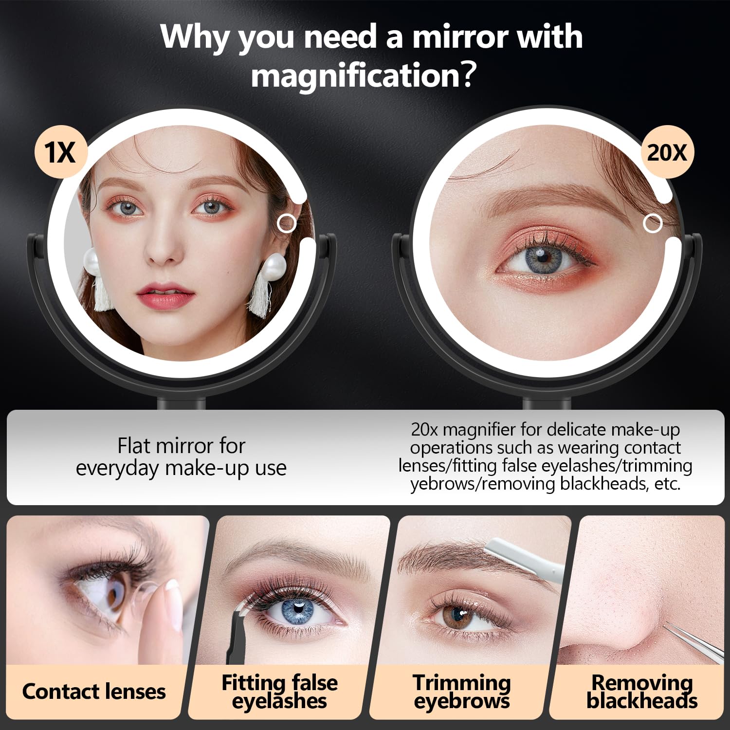 MIYADIVA mirror rotates 360 degrees for easy switching