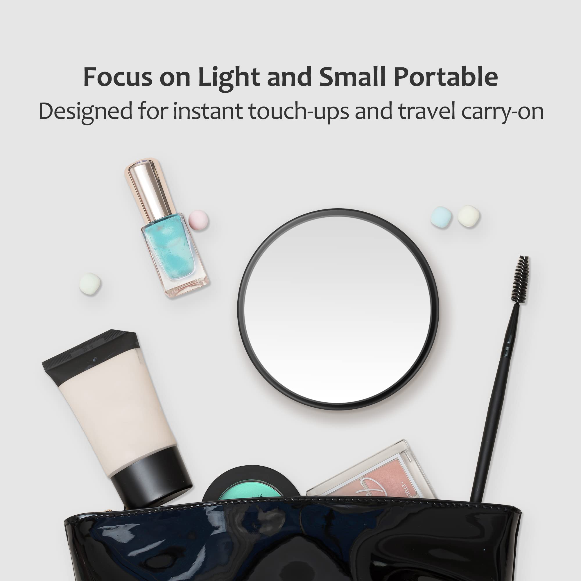 MIYADIVA guide to close-up makeup checks using the magnified mirror.