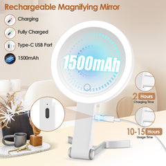 MIYADIVA mirror with 3 color lighting for accurate makeup in any setting.