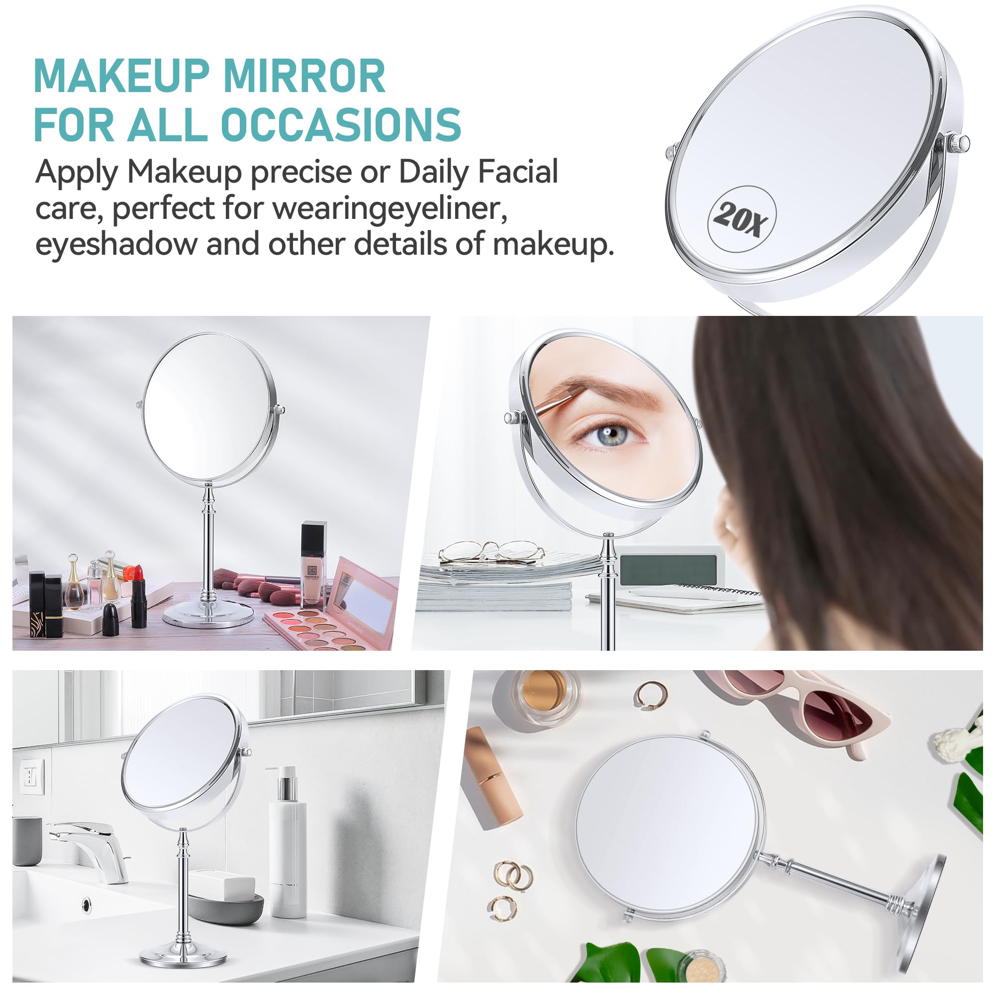 MIYADIVA versatile vanity mirror for bathroom, bedroom, or office.