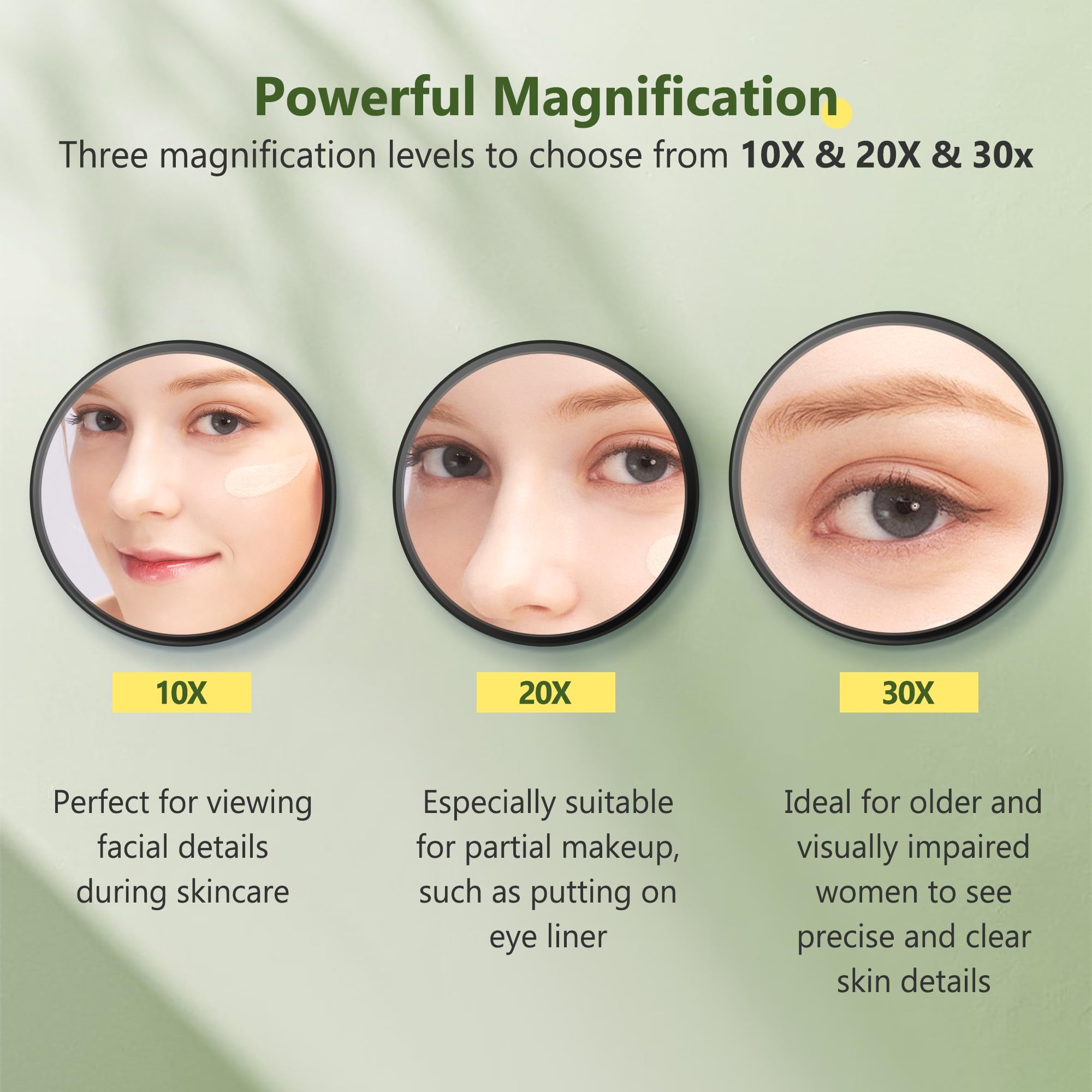 MIYADIVA suction cup magnifying mirror provides stable travel use