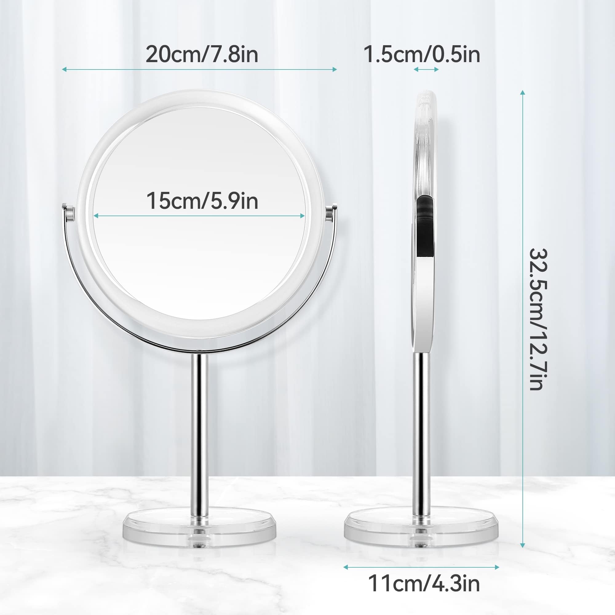 MIYADIVA compact tabletop mirror suitable for bathroom countertops.