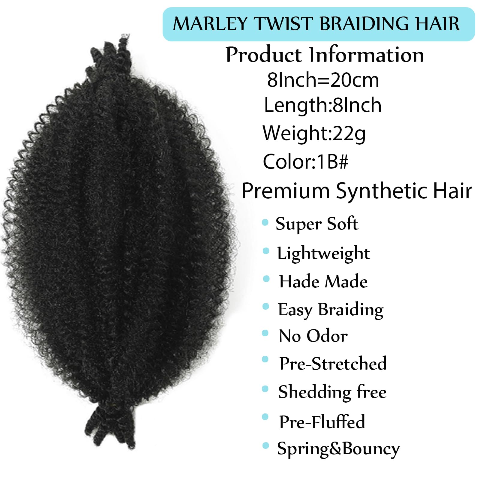 Miyamarch Afro Twist Hair texture close-up shows soft, tangle-free feel.