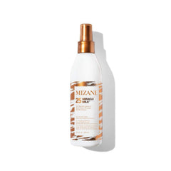 Mizani 25 Benefit Miracle Milk bottle shows lightweight hydration for all curl textures