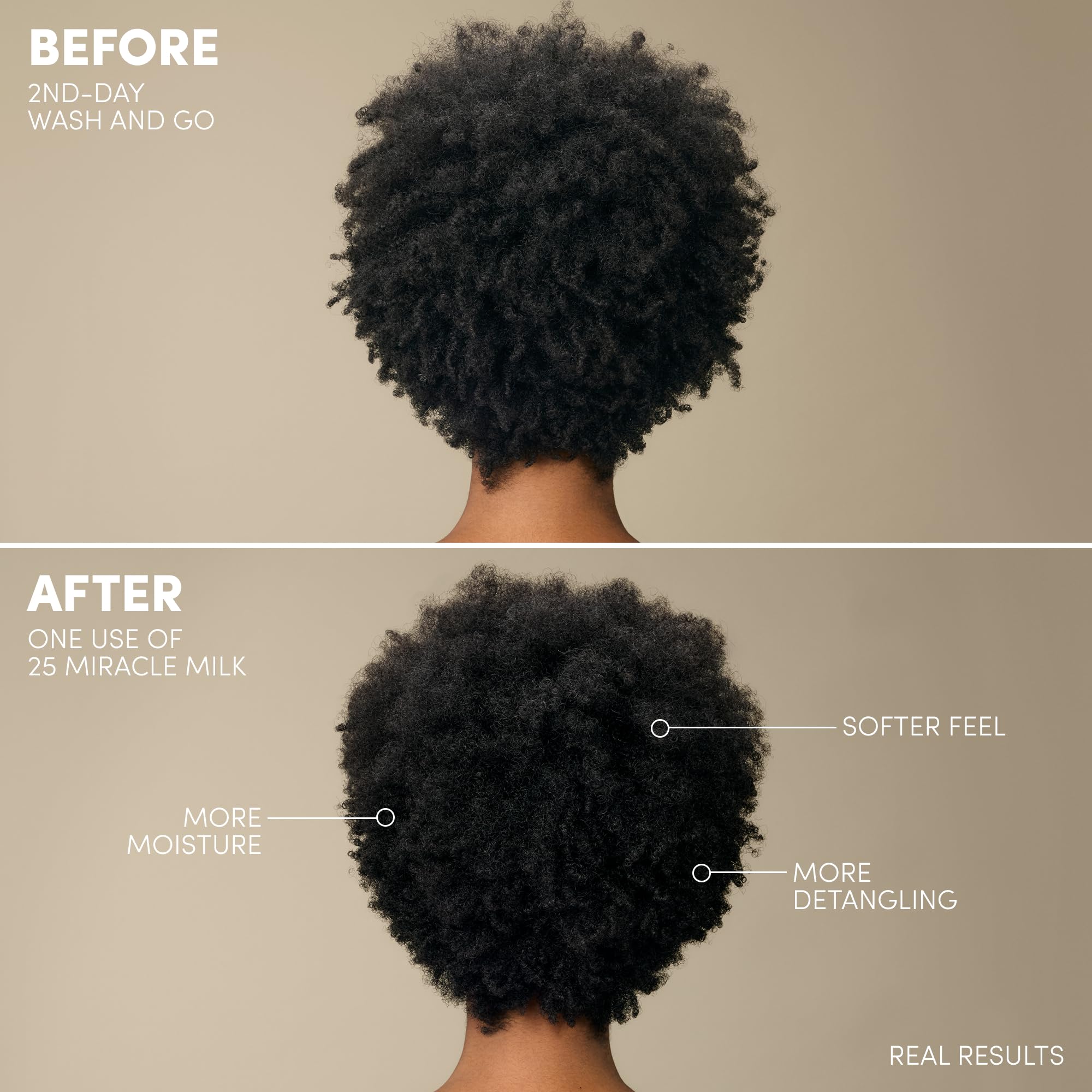 Mizani 25 Benefit Miracle Milk features coconut oil for softness and moisture
