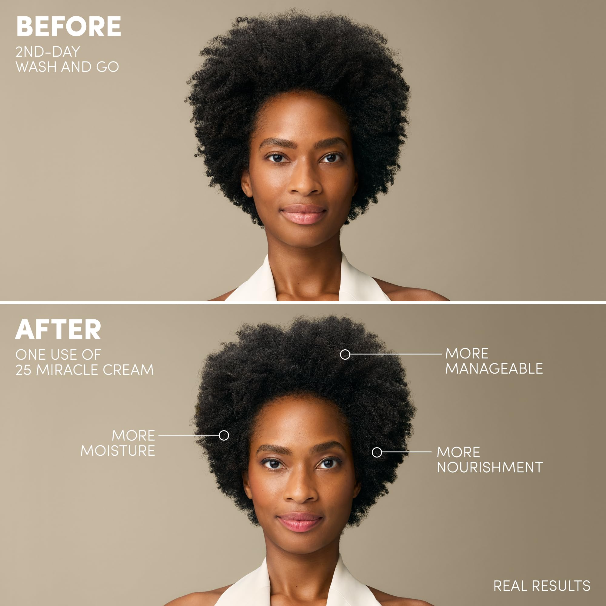 Close-up of curls receiving smooth conditioning from Mizani