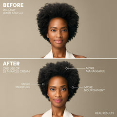 Close-up of curls receiving smooth conditioning from Mizani