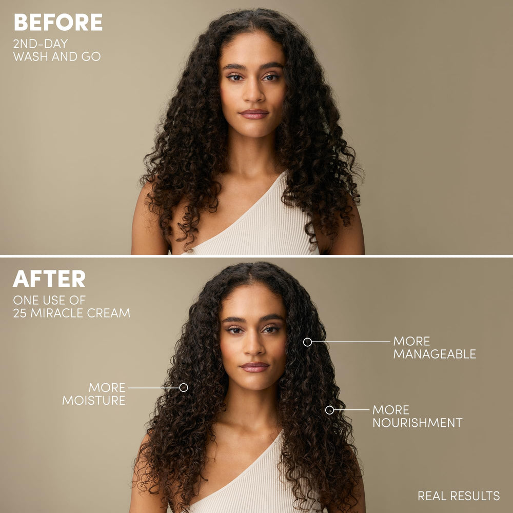 Mizani 25 Miracle Leave-In Cream pump dispensing lightweight moisture