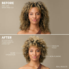 Mizani Foam Wrap curls defined, smooth finish in action