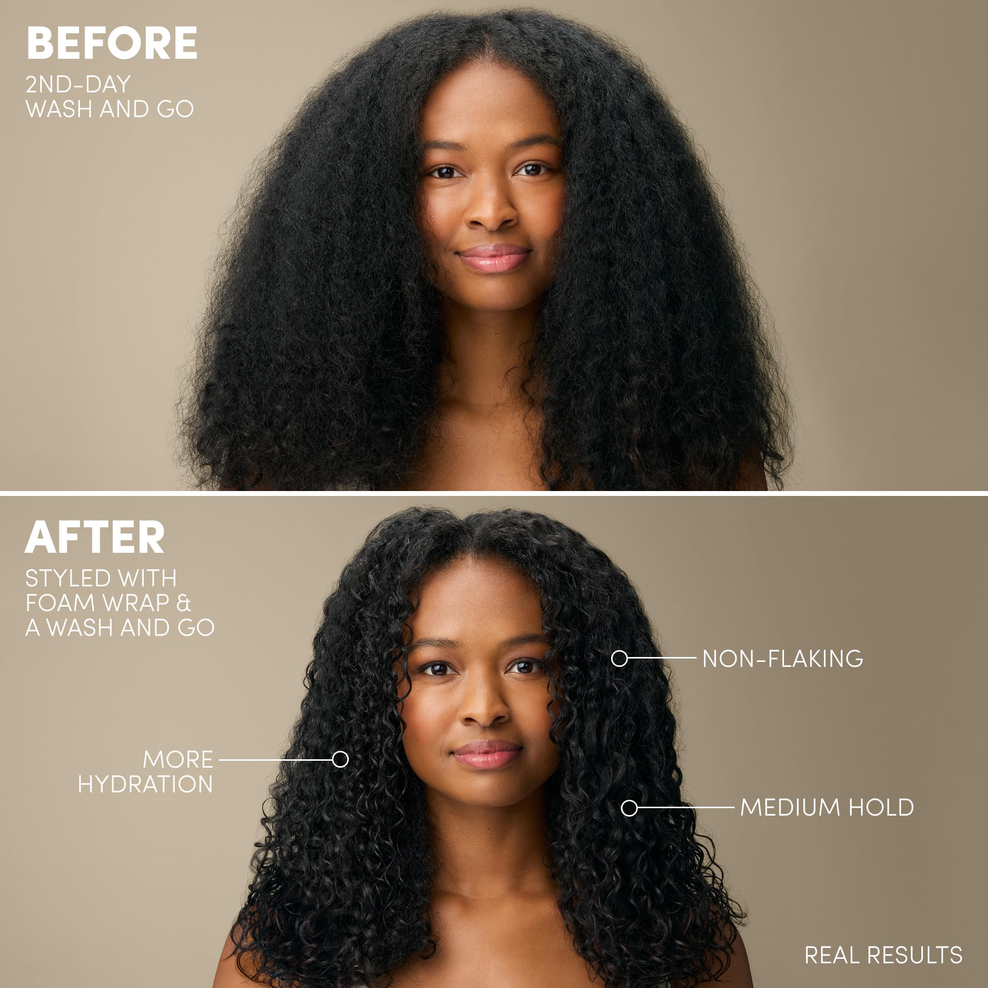 Mizani Foam Wrap texture on hand lightweight curl-defining mousse