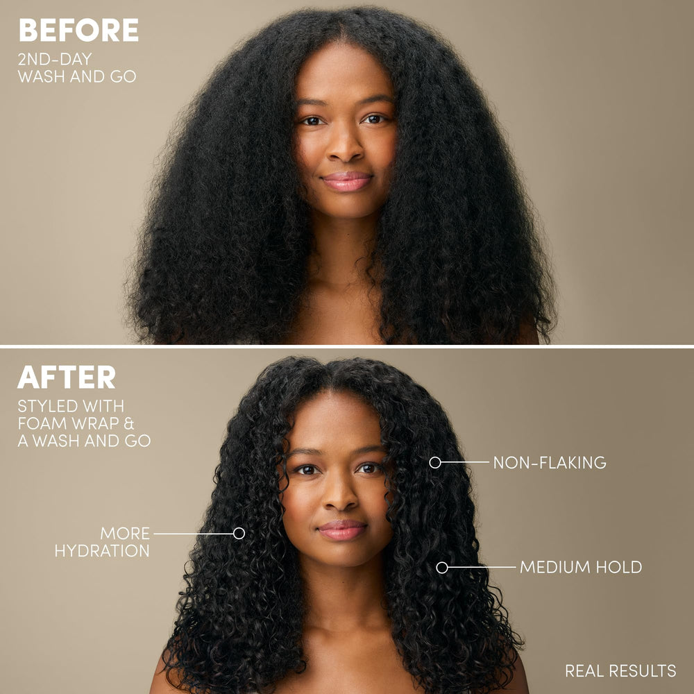 Mizani Foam Wrap texture on hand lightweight curl-defining mousse