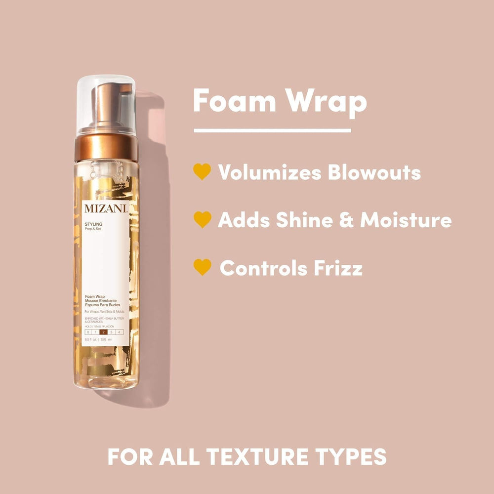 Mizani Foam Wrap for wash and go styling soft hold