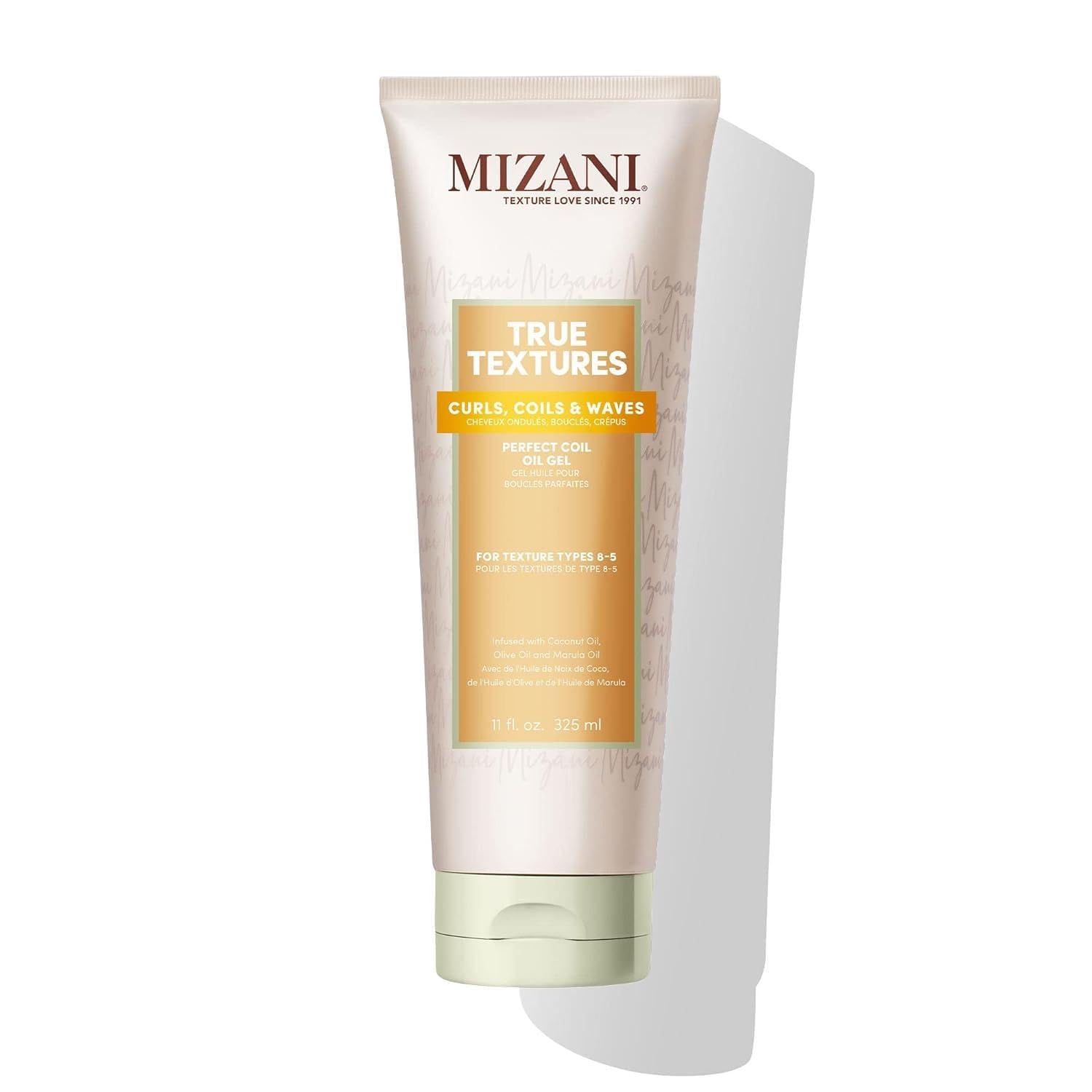 Mizani Perfect Coil Oil Gel bottle with sleek packaging for defined curls.