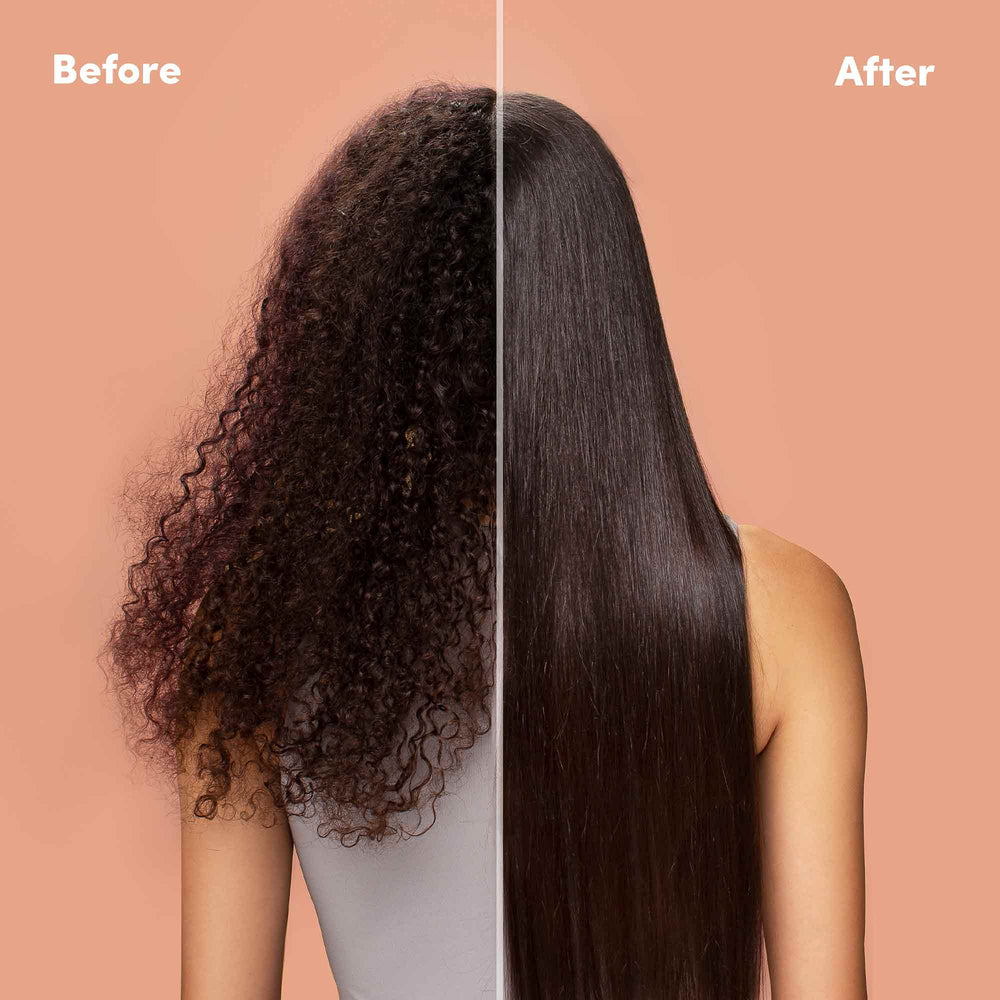 Mizani Press Agent enables a sleek blowout with a glossy look.