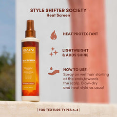 Mizani Style Shifter Society Heat Screen glossy finish shot for sleek shine.